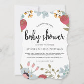 Jolie invitation de Baby shower botanique (Devant)