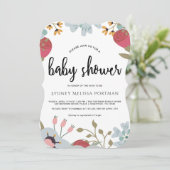 Jolie invitation de Baby shower botanique (Debout devant)