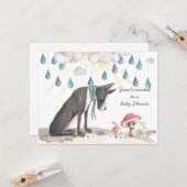 Jolie invitation de baby shower de la souris et de (Devant/Arrière en situation)