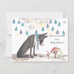Jolie invitation de baby shower de la souris et de