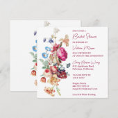 Jolie invitation de bapteme botanique pour mariage (Devant / Derrière)