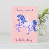 Jolie invitation de Carousel Unicorn (Debout devant)
