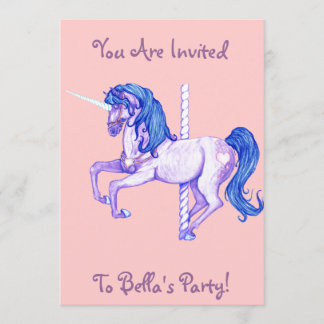 Jolie invitation de Carousel Unicorn