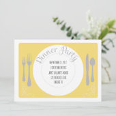 Jolie invitation de dîner de plat (Debout devant)