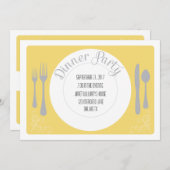 Jolie invitation de dîner de plat (Devant / Derrière)