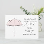 Jolie Invitation De Douche De Parasol Rose (Debout devant)