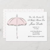 Jolie Invitation De Douche De Parasol Rose (Devant / Derrière)