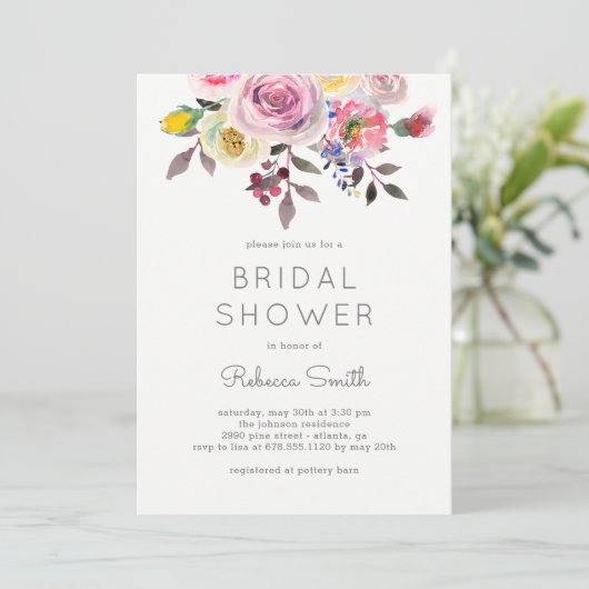 Jolie invitation de douche nuptiale (Debout devant)