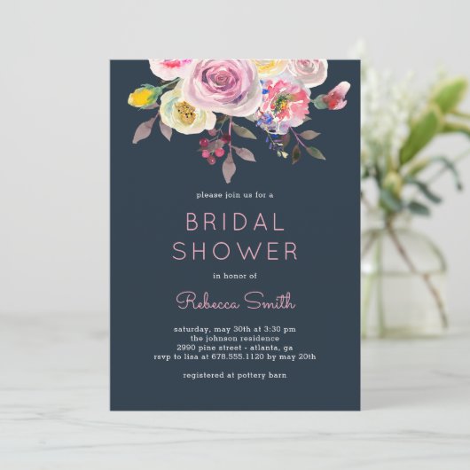 Jolie invitation de douche nuptiale (Debout devant)