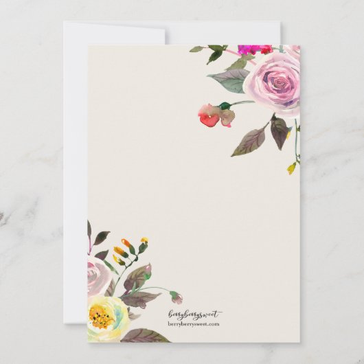 Jolie invitation de douche nuptiale (Dos)