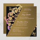 Jolie invitation de douche nuptiale or (Devant / Derrière)