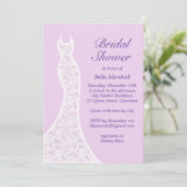 Jolie invitation de douche nuptiale violette (Debout devant)