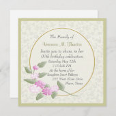 Jolie invitation de fête d'anniversaire de dames (Devant / Derrière)