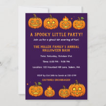 Jolie invitation de fête Halloween pour une petite