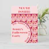 Jolie invitation de la fête de la fille rose d'Hal (Debout devant)