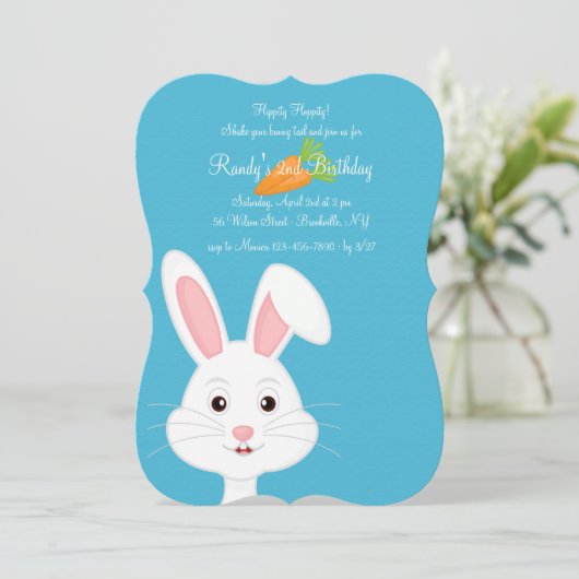 Jolie invitation de lapin blanc (Debout devant)