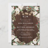 Jolie invitation de mariage d'hiver rustique (Devant)