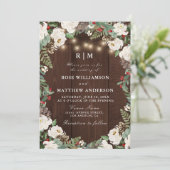 Jolie invitation de mariage d'hiver rustique (Debout devant)