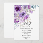 jolie invitation de mariage lilas violet (Devant / Derrière)