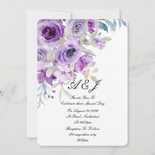 jolie invitation de mariage lilas violet