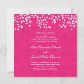 Jolie invitation de mariage rose vif (Devant)