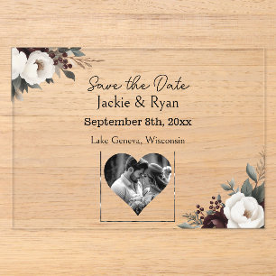 Jolie invitation de mariage translucide à botaniqu