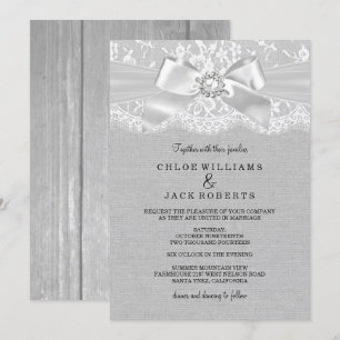 Jolie invitation de mariage vintage en dentelle gr