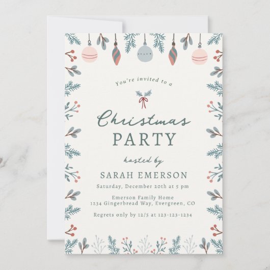 Jolie invitation de Noël (Devant)