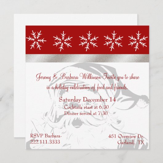 Jolie invitation de Noël (Devant / Derrière)