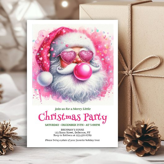Jolie invitation de Noël à l'aquarelle représentan