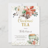 Jolie invitation de Noël Tea Party (Devant)