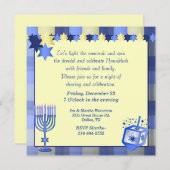 Jolie invitation de partie de Hanoukka (Devant / Derrière)