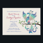 Jolie Invitation de Peacock<br><div class="desc">Un paon fantaisiste, aux teintes de plumes bleues, est perché sur une branche d'arbre. Cette jolie invitation convient à de nombreuses célébrations, dont des anniversaires, des douches de mariée, des fiançailles et plus encore.. (branches vecteezy de l'arbre par silhouettes vectorielles). La carte est facile à customiser avec votre libellé, police,...</div>