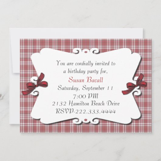 Jolie invitation de plaid (Devant)