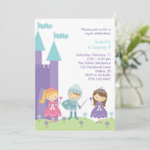 Jolie invitation de princesse pourpre, rose et Tur (Debout devant)