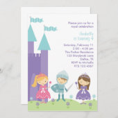 Jolie invitation de princesse pourpre, rose et Tur (Devant / Derrière)