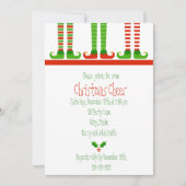 Jolie invitation des elfes de Noël (Devant)
