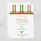 Jolie invitation des elfes de Noël (Devant / Derrière)