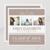 Jolie invitation d'obtention du diplôme de collage (Devant / Derrière)