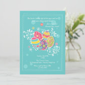 Jolie invitation d'oeufs de pâques (Debout devant)