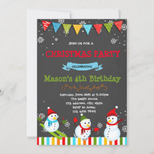 Jolie invitation fête d'anniversaire de bonhomme d