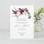 Jolie invitation Fleurs pour annoncer votre mariag (Debout devant)