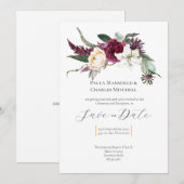 Jolie invitation Fleurs pour annoncer votre mariag (Devant / Derrière)