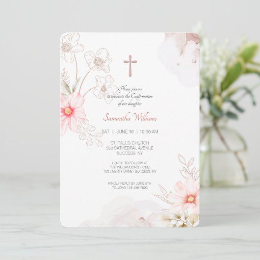 Jolie invitation florale (Debout devant)