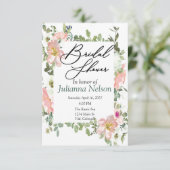 Jolie invitation florale aquarelle rose (Debout devant)