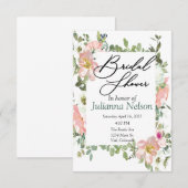 Jolie invitation florale aquarelle rose (Devant / Derrière)