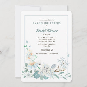 Jolie invitation florale bleue