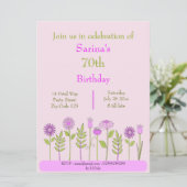 jolie invitation florale rose (Debout devant)