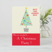 Jolie invitation Noël arbre Noël (Debout devant)