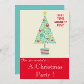 Jolie invitation Noël arbre Noël (Devant / Derrière)